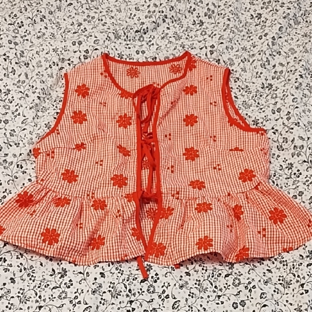 Stylish Red Floral Women's Blouse